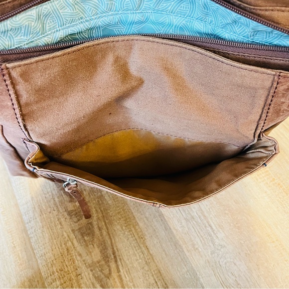 The Sak Ventura Brown Leather Convertible Backpack/Shoulder Bag - Picture 6 of 8